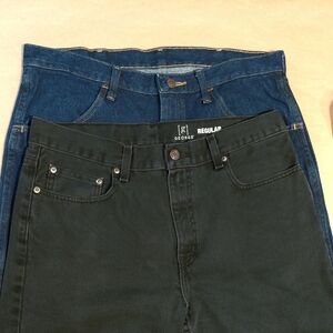 Set of 2 Jeans Mens George Black Jeans & Rustler Jeans Both 34x29 Never Worn